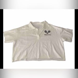 OFFLINE By Aerie Cropped Polo White Size XS NWT